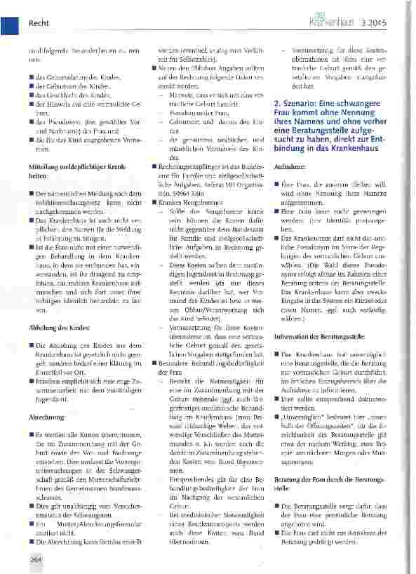 Vorschauseite 3: Vertrauliche Geburt - Checkliste