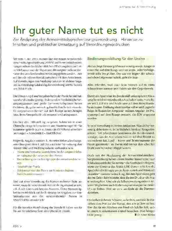 Vorschauseite 1: Ihr guter Name tut es nicht