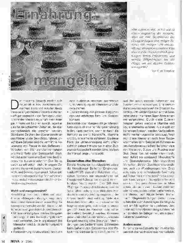 Vorschauseite 1: Ernährung mangelhaft