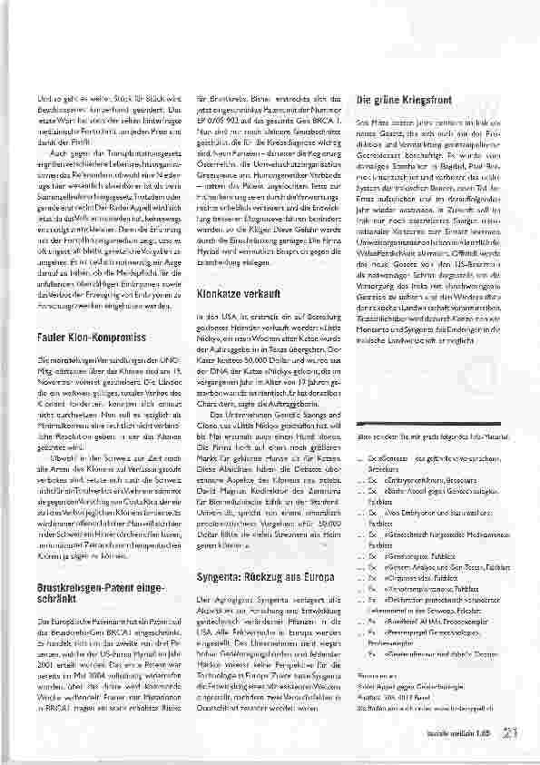 Vorschauseite 2: Volk entscheidet: Profit statt Ethik