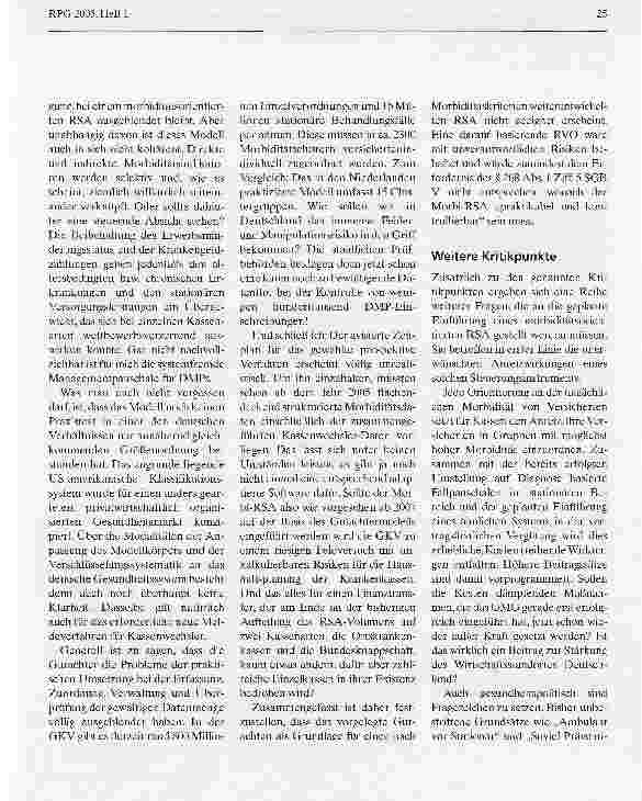Vorschauseite 2: Schöne Neue Welt des RSA? Ein StatementDER MORBIDITATSORIENTIERTE RISIKOSTRUKTURAUSGLEICH