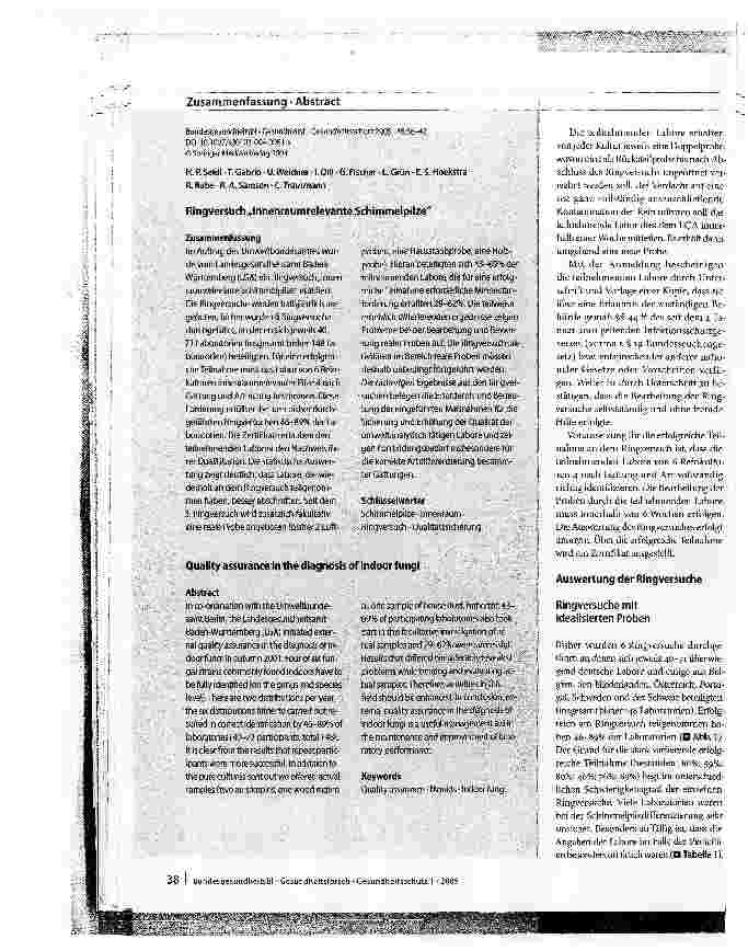 Vorschauseite 3: Ringversuch Innenraum-relevante Schimmelpilze