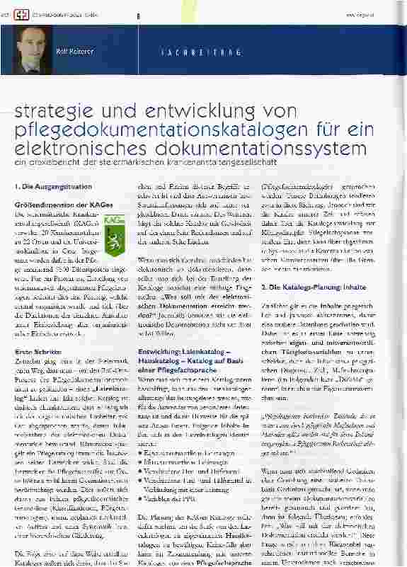 Vorschauseite 1: strategie und entwicklung von pflegedokumentationskatalogen für ein elektronisches dokumentationssystem