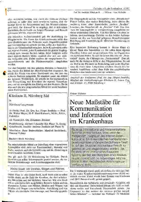 Vorschauseite 1: Neue Maßstäbe für Kommunikation und Information im Krankenhaus