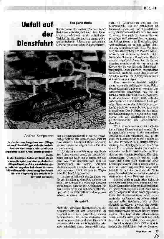 Vorschauseite 1: Unfall auf der Dienstfahrt