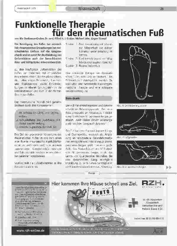 Vorschauseite 1: Funktionelle Therapie für den rheumatischen Fuß
