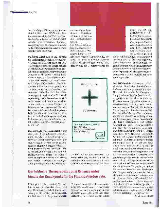 Vorschauseite 2: Der Fiskus entdeckt die Kliniken