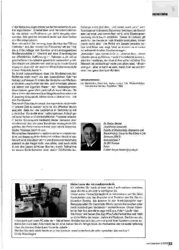 Vorschauseite 3: Ethik in der Medizintechnik Teil 4