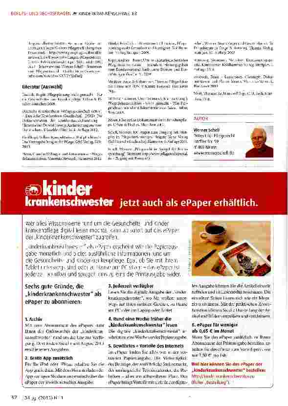 Vorschauseite 6: Kranke bzw. pflegebedürftige Menschen haben Anspruch auf eine ordnungsgemäße Dokumentation: Bemühungen um Entbürokratisierung in der Pflege erscheinen wenig erfolgversprechend!