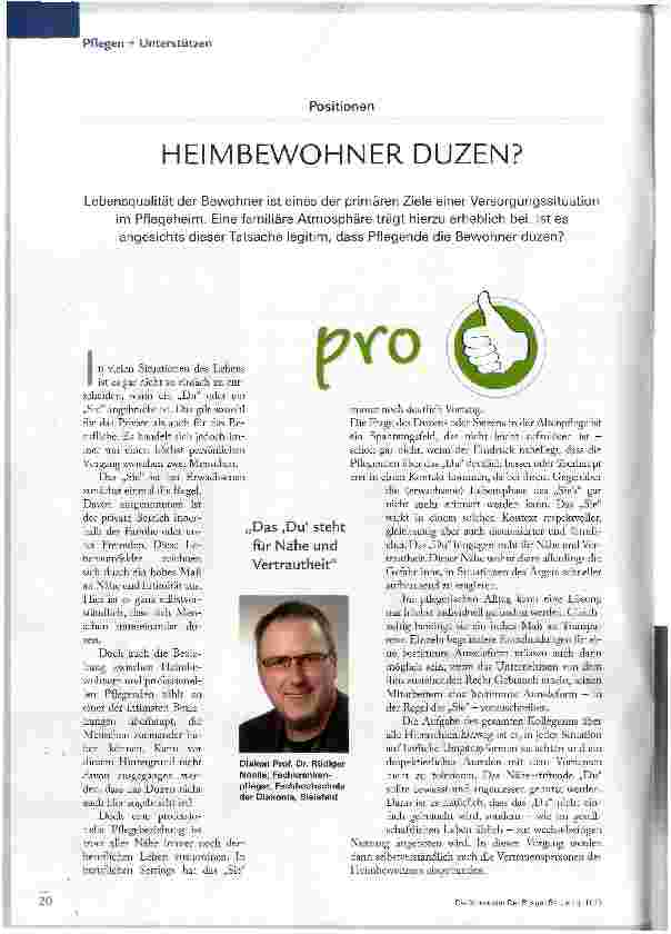 Vorschauseite 1: HEIMBEWOHNER DUZEN?