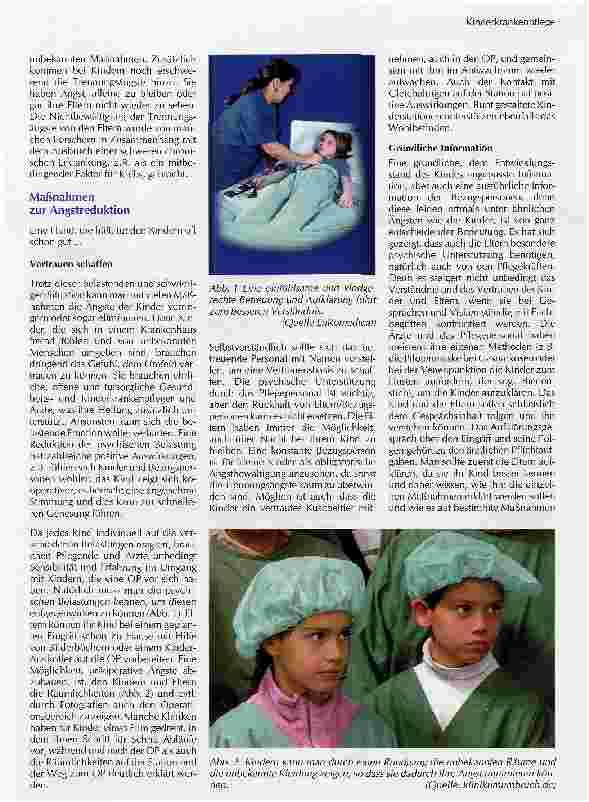 Vorschauseite 2: Die psychische Situation von Kindern vor einer OP