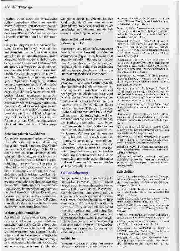 Vorschauseite 3: Die psychische Situation von Kindern vor einer OP