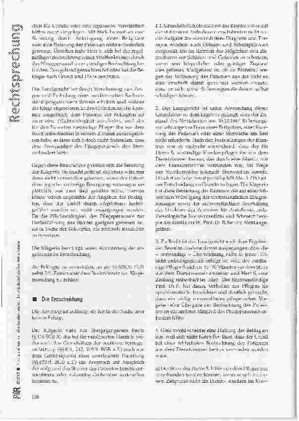 Vorschauseite 3: Sturz aus einem normalen Krankenhausbettder anästhesiologischen Intensivstation