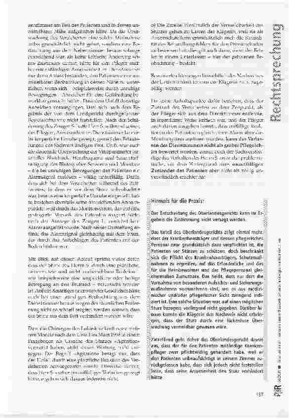 Vorschauseite 4: Sturz aus einem normalen Krankenhausbettder anästhesiologischen Intensivstation