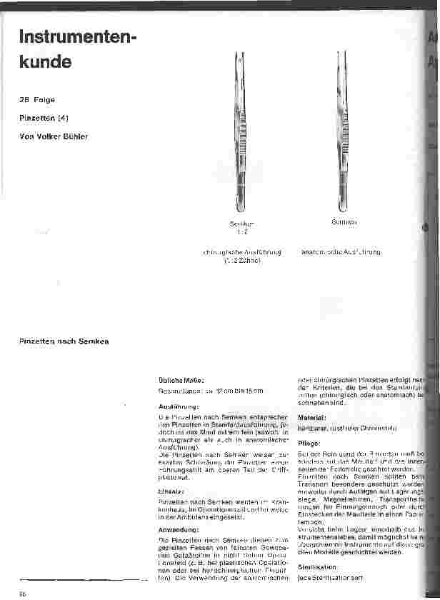 Vorschauseite 1: Instrumentenkunde 28. Folge: Pinzetten