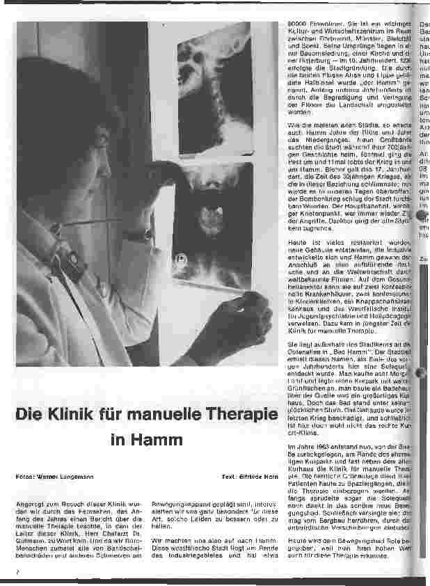 Vorschauseite 1: Die Klinik für manuelle Therapie in Hamm