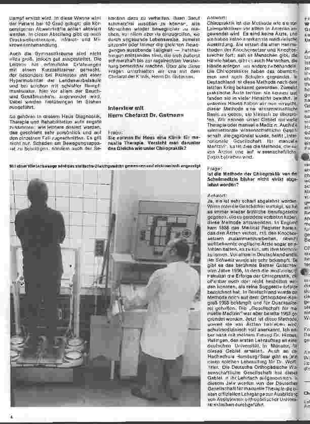 Vorschauseite 3: Die Klinik für manuelle Therapie in Hamm