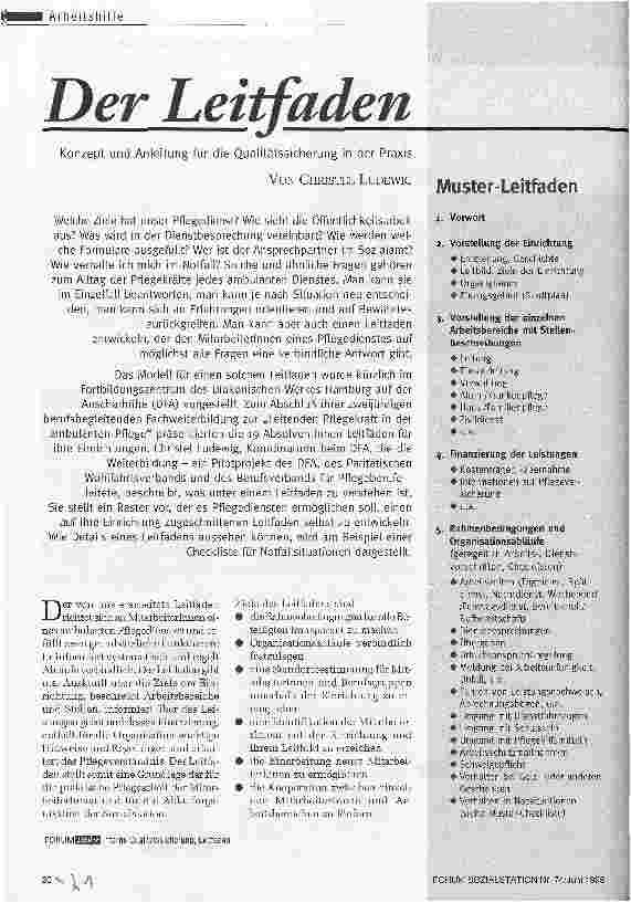 Vorschauseite 1: Der Leitfaden Konzept und Anleitung für die Qualitätssicherung in der Praxis