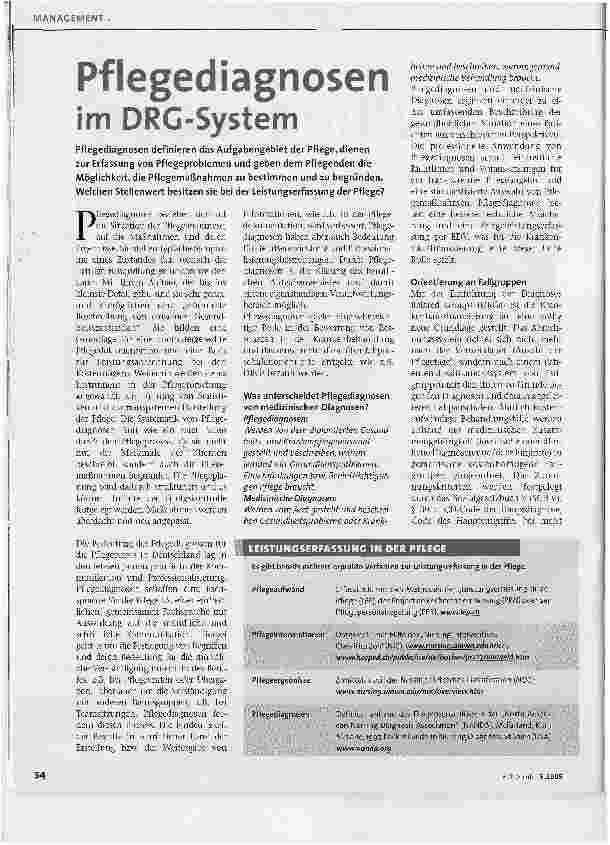 Vorschauseite 1: Pflegediagnosen im DRG-System