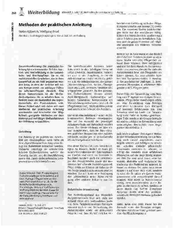 Vorschauseite 1: Methoden der praktischen Anleitung