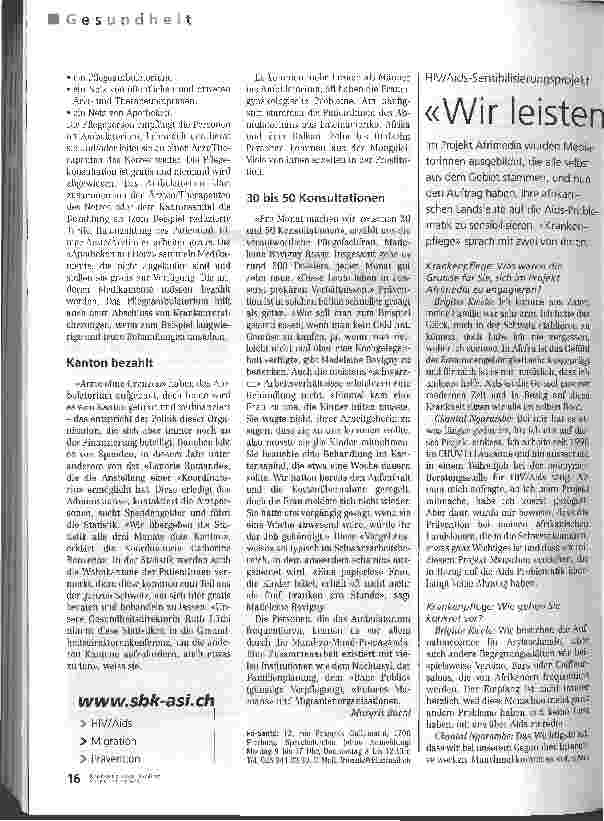 Vorschauseite 1: Wir leisten ganz direkte Präventionsarbeit