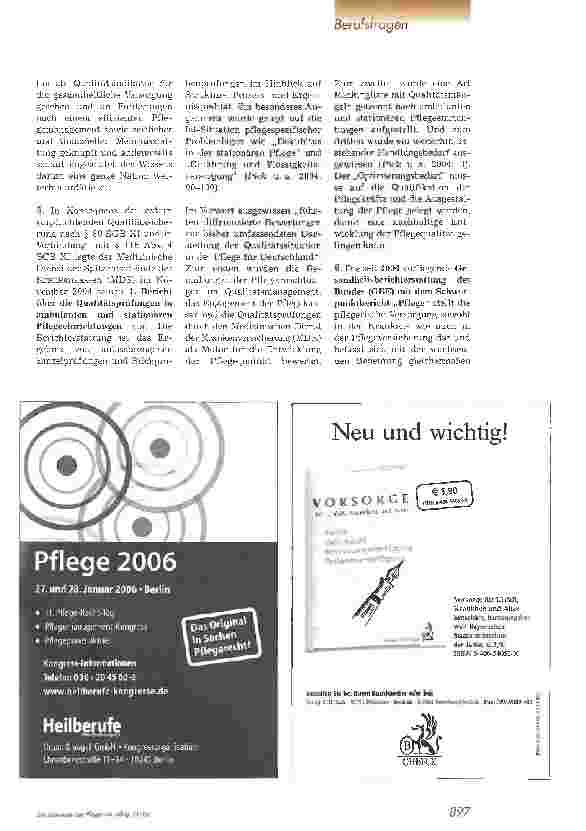 Vorschauseite 4: Über Pflege berichtenZur Datenlage in der Pflegeberichterstattung