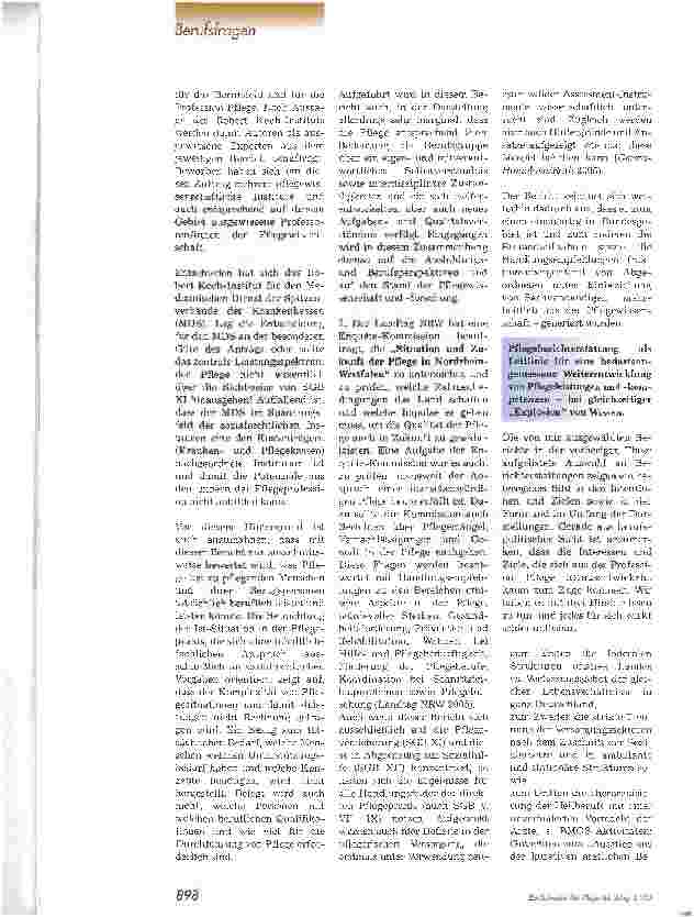Vorschauseite 5: Über Pflege berichtenZur Datenlage in der Pflegeberichterstattung