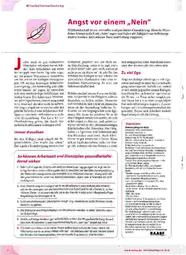 Vorschauseite 1: Angst vor einem „Nein