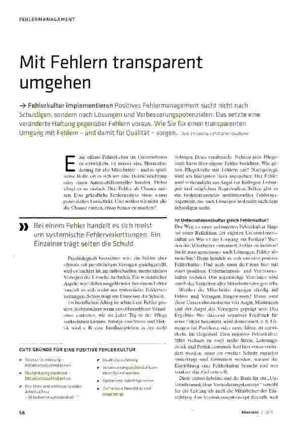 Vorschauseite 1: Mit Fehlern transparent umgehen