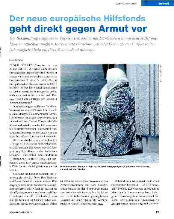 Vorschauseite 1: Der neue europäische Hilfsfonds geht direkt gegen Armut vor
