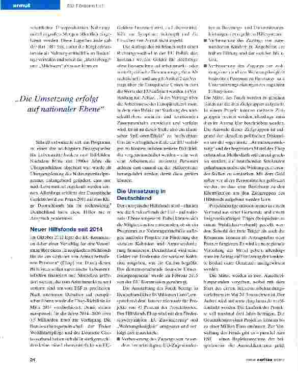 Vorschauseite 2: Der neue europäische Hilfsfonds geht direkt gegen Armut vor