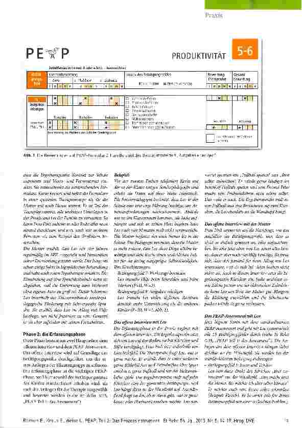 Vorschauseite 2: Den Alltag im Blick PEAP Teil 2: das Prozessinstrument