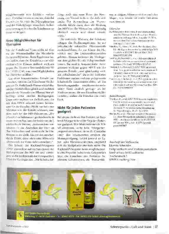 Vorschauseite 2: Pelargonie macht Atemwege frei