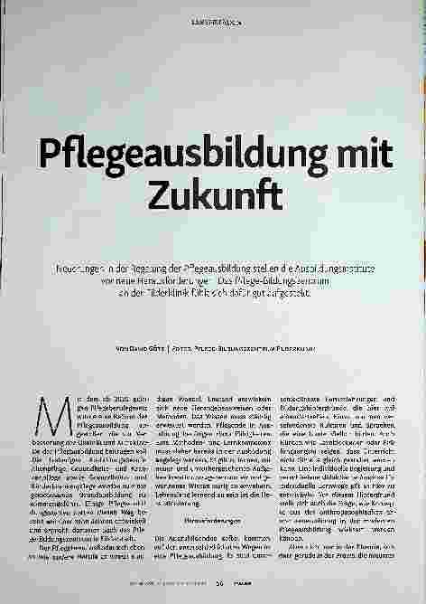 Vorschauseite 1: Pflegeausbildung mit Zukunft