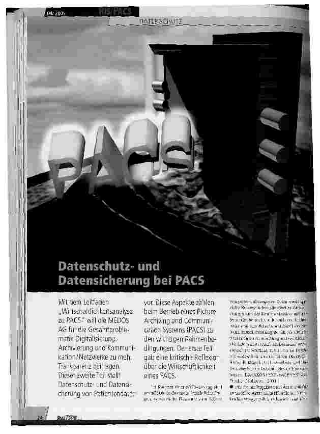 Vorschauseite 1: Datenschutz und Datensicherung bei PACS