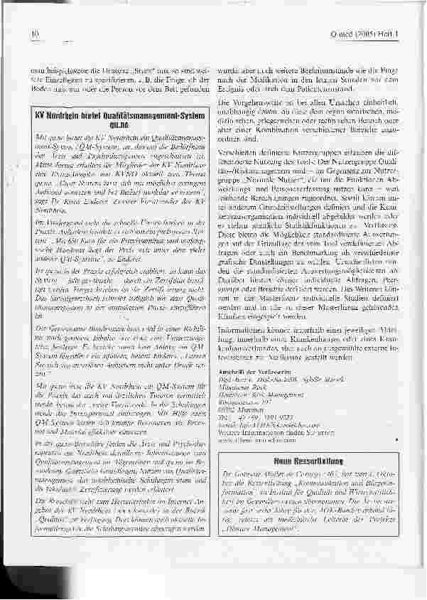 Vorschauseite 3: Internes Qualitätsund Risikomanagement unterstützt durch einwebbasiertes EDV-Tool; ATHENA - das Frühwarnsystem für medizinische Einrichtungen