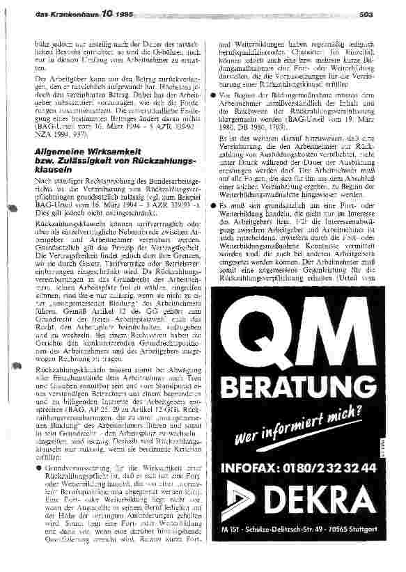 Vorschauseite 5: Rückzahlung von Fortund Weiterbildungskosten Unter Berücksichtigung der aktuellen Rechtsprechnung