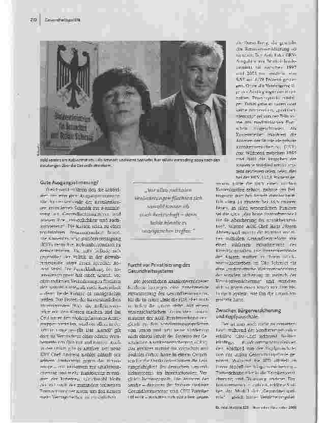 Vorschauseite 2: Auch künftig kein SchmusekursUlla Schmidt ist die alte und neue Gesundheitsministerin