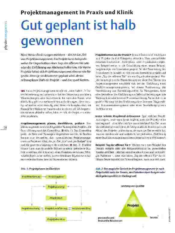 Vorschauseite 1: Projektmanagement in Praxis und Klinik Gut geplant ist halb gewonnen