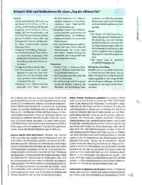 Vorschauseite 2: Projektmanagement in Praxis und Klinik Gut geplant ist halb gewonnen