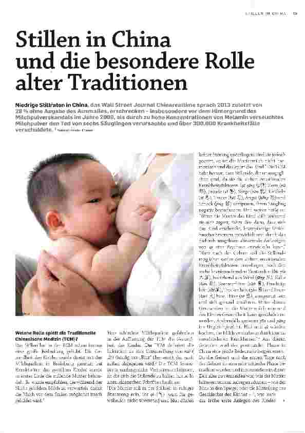 Vorschauseite 1: Stillen in China und die besondere Rolle alter Traditionen