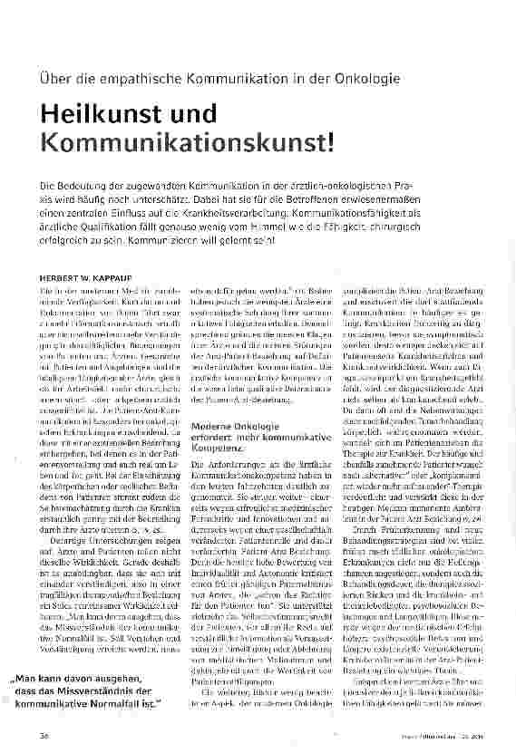 Vorschauseite 1: Heilkunst und Kommunikationskunst!