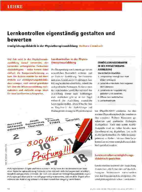 Vorschauseite 1: Lernkontrollen eigenständig gestalten und bewerten