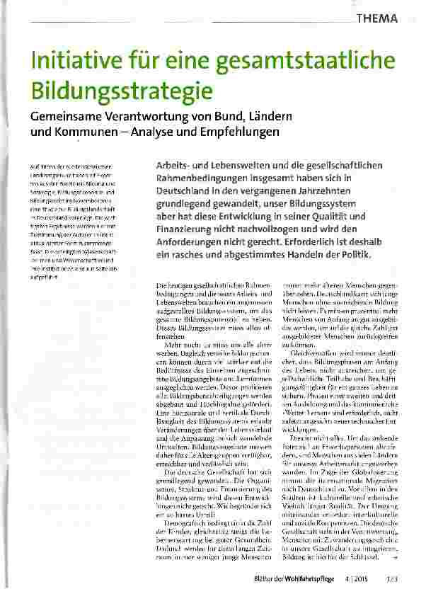 Vorschauseite 1: Initiative für eine gesamtstaatliche Bildungsstrategie