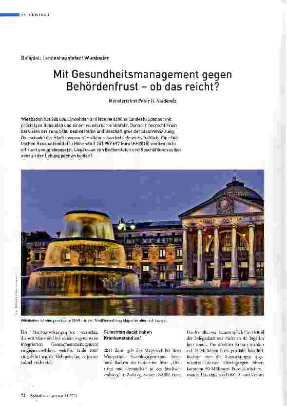 Vorschauseite 1: Mit Gesundheitsmanagement gegen Behördenfrust - ob das reicht?