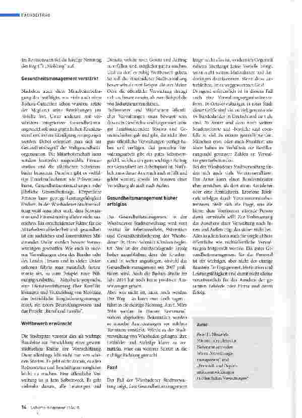 Vorschauseite 3: Mit Gesundheitsmanagement gegen Behördenfrust - ob das reicht?