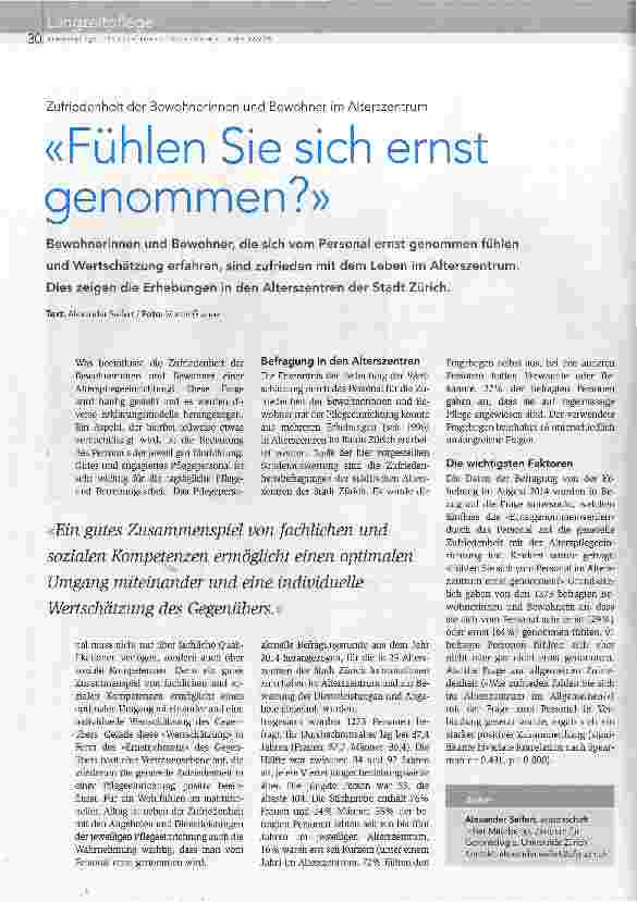 Vorschauseite 1: Fühlen Sie sich ernst genommen?