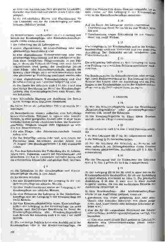 Vorschauseite 2: Novellierung des Krankenpflegegesetzes von 1957? Zusammenstellung des Ergebnisses der 1. Lesung