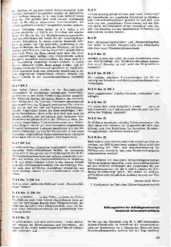 Vorschauseite 5: Novellierung des Krankenpflegegesetzes von 1957? Zusammenstellung des Ergebnisses der 1. Lesung