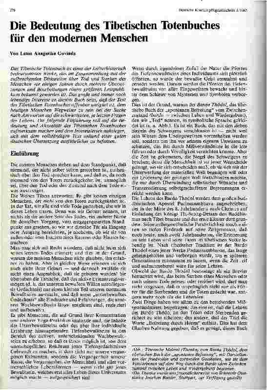 Vorschauseite 1: Die Bedeutung des Tibetischen Totenbuches für den modernen Menschen